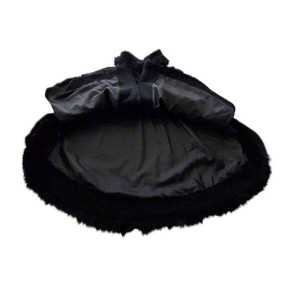 NWT Jessica London BLK Faux Fur Trim Wool Blend Cape Coat Plus Sz 26/28 Classic - Picture 6 of 11